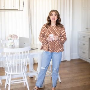 Joe Fresh x Jillian Harris Peplum Polka Dot Top